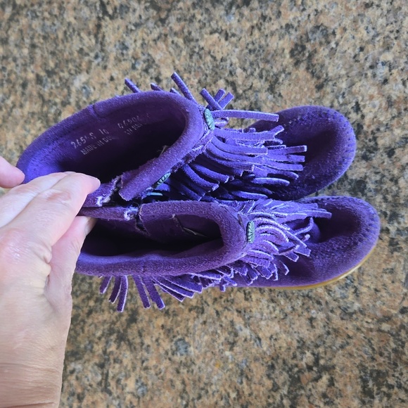 Minnetonka Leather Purple Boots - Size 10 - Picture 4 of 8